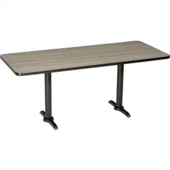 Interion Breakroom Table, 72"L x 30"W, Charcoal