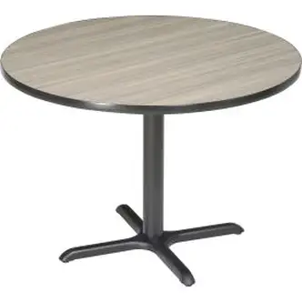 Interion 36" Round Restaurant Table, Charcoal