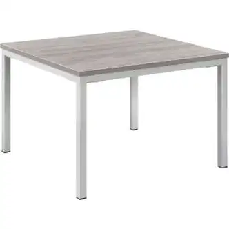 Interion Wood End Table with Steel Frame - 24" x 24" - Gray
