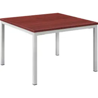 Interion Wood End Table with Steel Frame - 24" x 24" - Mahogany