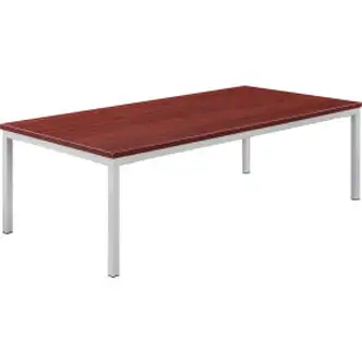Interion Wood Coffee Table with Steel Frame  - 48" x 24" - Mahogany