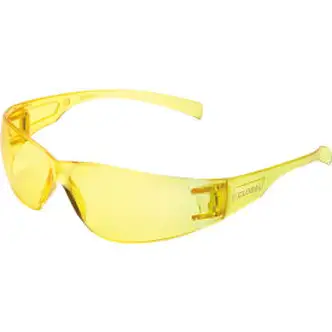 Global Industrial Frameless Safety Glasses, Scratch Resistant, Amber Lens