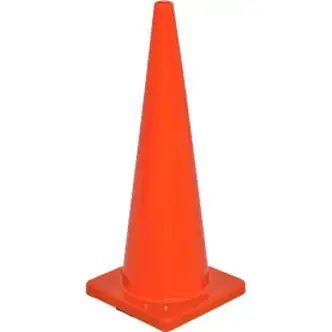 Global Industrial 36" Traffic Cone, Non-Reflective, Solid Orange Base, 10 lbs