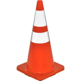 Global Industrial 28" Traffic Cone, Reflective, Solid Orange Base, 7 lbs.
