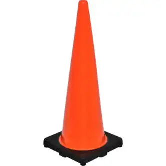 Global Industrial 36" Traffic Cone, Non-Reflective, Black Base, 10 lbs