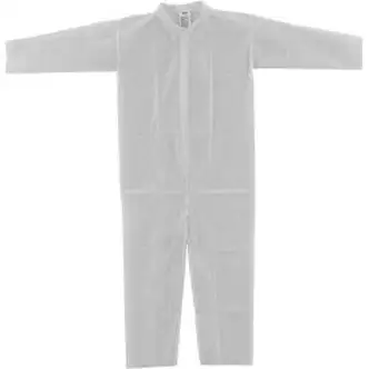 Global Industrial Disposable Polypropylene Coverall, Open Wrists/Ankles, WHT, 3XL, 25/Case