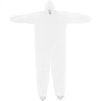Global Industrial Disposable Microporous Coverall Elastic Hood & Boots WHT 2XL 25/Case