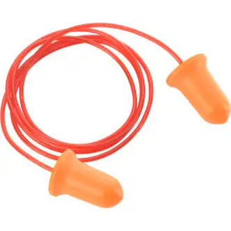 Global Industrial Bell Earplugs, Contour, Corded, NRR 32 dB, 100 Pairs/Box