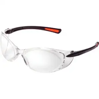 Global Industrial Frameless Safety Glasses, Side Shields, Anti-Fog, Clear Lens, Black Frame