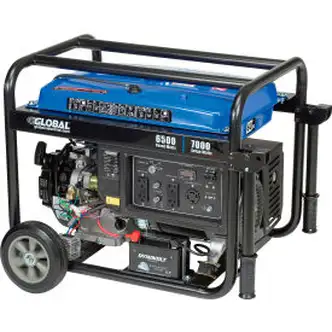 Global Industrial Portable Generator W/ Electric/Recoil Start, Gasoline, 6500 Rated Watts