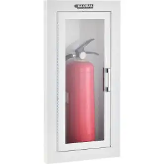 Global Industrial Fire Extinguisher Cabinet, Semi-Recessed, Fits 2-6.5 Lbs.
