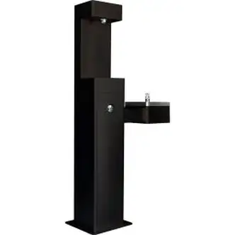 Global Industrial Outdoor Drinking Fountain & Bottle Filling Station w/ Filter, Black