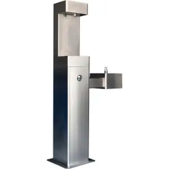 Global Industrial Outdoor Drinking Fountain & Bottle Filling Station w/ Filter, Stainless