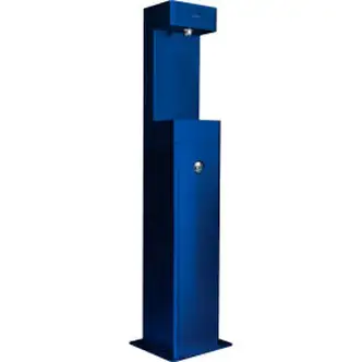 Global Industrial Outdoor Pedestal Bottle Filling Station w/ Filter, Blue