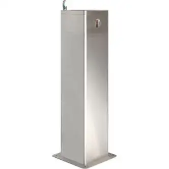 Global Industrial Outdoor Pedestal Drinking Fountain, Stainless Steel