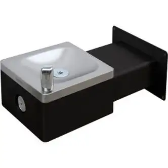 Global Industrial Outdoor Wall Mount Drinking Fountain, Black