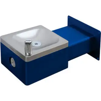 Global Industrial Outdoor Wall Mount Drinking Fountain, Blue