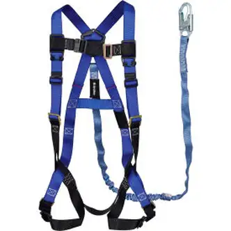 Global Industrial Contractor 1D Harness & 6'L Lanyard Combo