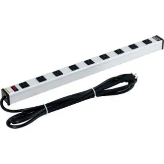 Global Industrial Surge Protected Power Strip, 9 Outlets, 15A, 450 Joules, 15' Cord