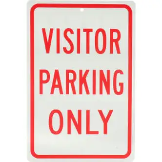 Global Industrial Aluminum Sign - Visitor Parking Only - .063" Thick, 932136