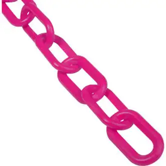 Global Industrial Plastic Chain Barrier, 2"x50'L, Safety Pink