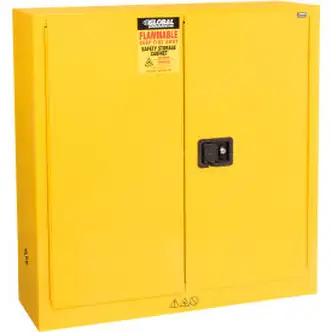 Global Industrial Flammable Cabinet, Manual Close Double Door, 22 Gallon, 35"Wx22"Dx35"H