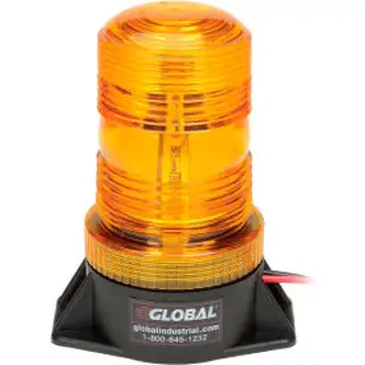 Global Industrial High-Profile Amber LED Permanent Mount Forklift Strobe Light 12 to 110 Volts
