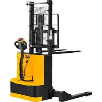 Global Industrial Fully Powered Straddle Stacker Lift Truck, 65" Lift, 2650 Lb. Cap. 