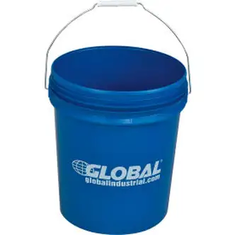 Global Industrial 5 Gallon Open Head Plastic Pail with Steel Handle - Blue