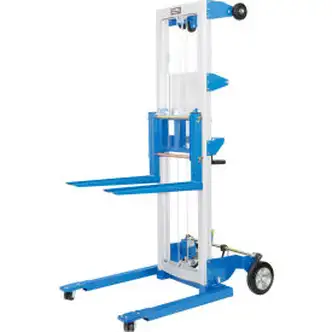 Global Industrial Lightweight Hand Operated Lift Truck, 400 Lb. Capacity Straddle Legs