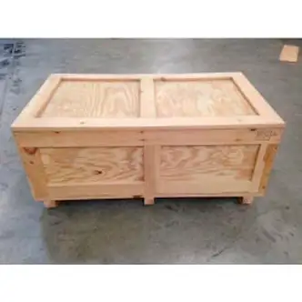 Global Industrial Two Way Entry Wood Crate w/ Lid, 33-3/4"L x 21-3/4"W x 24"H
