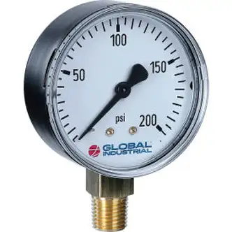 Global Industrial 2-1/2" Pressure Gauge, 100 PSI, 1/4" NPT LM, Steel