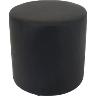 Interion Antimicrobial Round Reception Ottoman, Black