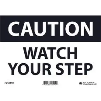 Global Industrial Caution Watch Your Step, 7x10, Rigid Plastic