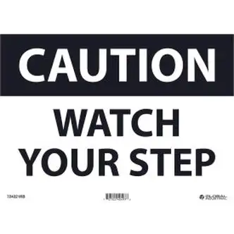 Global Industrial Caution Watch Your Step, 10x14, Rigid Plastic