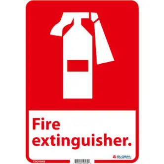 Global Industrial Fire Extinguisher Sign, 14x10, Aluminum