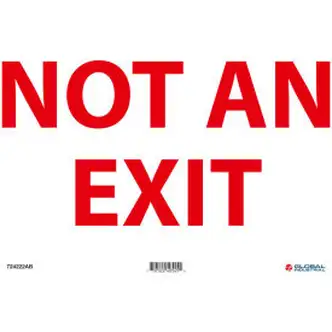 Global Industrial Not An Exit, 14''W x 10''H, Aluminum