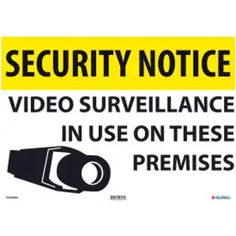 Global Industrial Security Notice Video Surveillance In Use, 14x20, Rigid Plastic