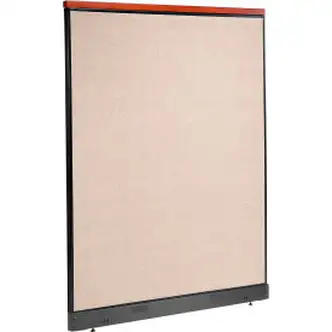 Interion Deluxe Office Partition Panel with Pass Thru Cable, 60-1/4"W x 77-1/2"H, Tan
