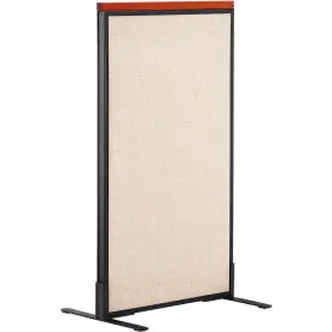 Interion Deluxe Freestanding Office Partition Panel, 24-1/4"W x 43-1/2"H, Tan
