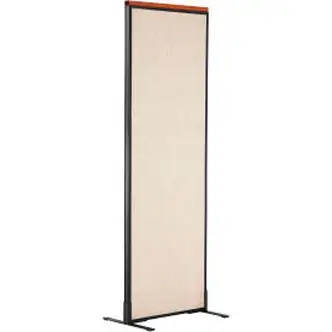 Interion Deluxe Freestanding Office Partition Panel, 24-1/4"W x 73-1/2"H, Tan