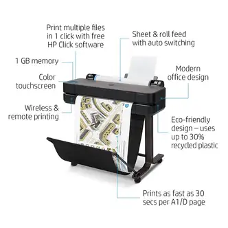 HP DesignJet T630 24-in Color Inkjet Printer