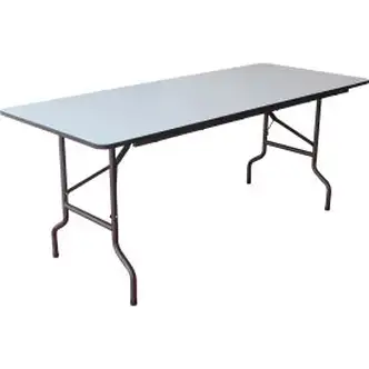 Interion Folding Wood Table, 72"W x 30"L, Gray