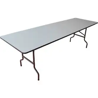 Interion Folding Wood Table, 96"W x 30"L, Gray