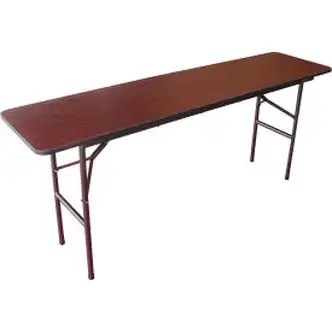 Interion Folding Wood Seminar Table, 72"W x 18"L, Mahogany