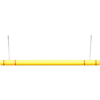 Global Industrial Clearance Bar, 80"L, Yellow with Red Tape, HDPE