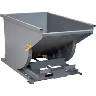 Global Industrial Steel Self-Dumping Forklift Hopper W/Bump Release, 3/4 Cu Yd, 4000 Lbs, Gray