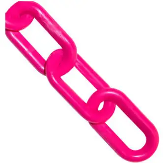 Global Industrial Plastic Chain Barrier, 1-1/2"x50'L, Safety Pink