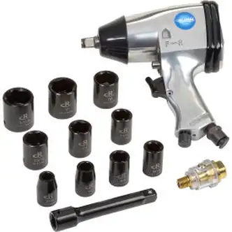 Global Industrial Air Impact Wrench Kit, 1/2" Drive Size, 260 Max Torque