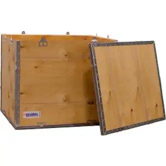 Global Industrial 4 Panel Shipping Crate w/ Lid, 23-1/4"L x 19-1/4"W x 19-1/2"H